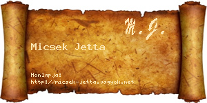 Micsek Jetta névjegykártya